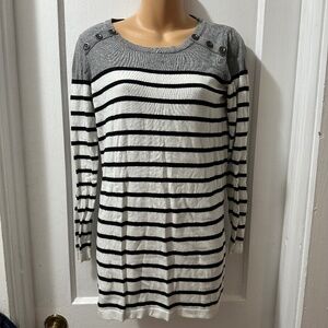Motherhood Maternity Black and White Striped Long Sleeve in XS